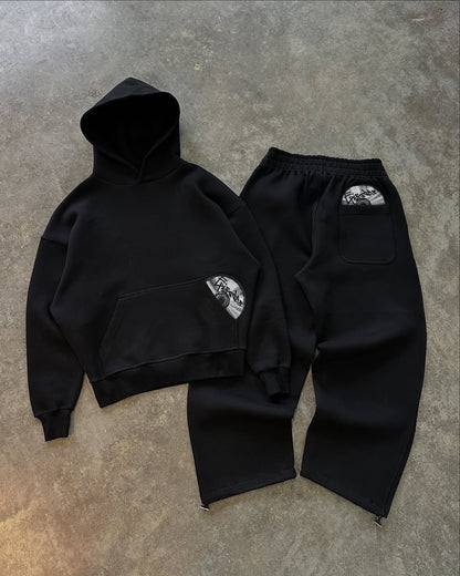 CD Print Hoodie and Joggers Set